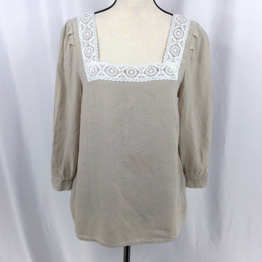 Nanette Lepore Lace Top Women’s Size Large (Fits Small/Medium) Square‎ Neck